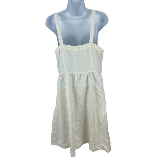 Loft Womens Button-Front White Dress Size 6 Linen & Viscose Blend - Picture 3 of 6